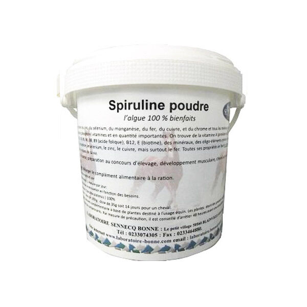 Sennecq Bonne Spiruline Complément Alimentaire Croissance Convalescence Masse Musculaire Cheval Poudre 5kg