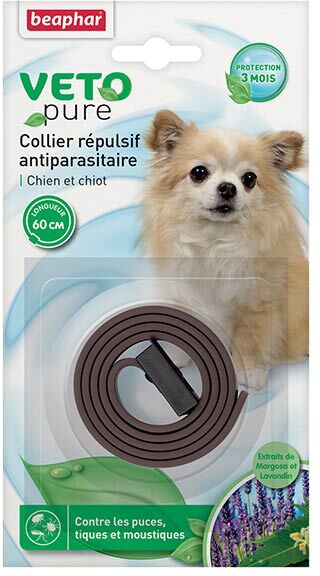 Beaphar Vetopure Collier Répulsif Antiparasitaire Chien et Chiot Marron