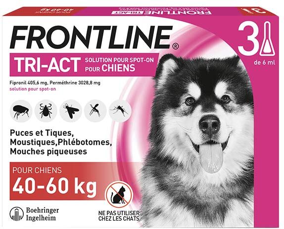 Frontline Tri-Act Chiens XL 40-60 kg 3 Pipettes