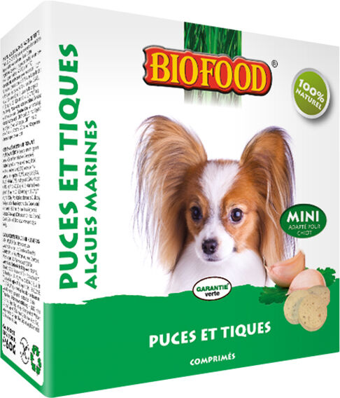 Biofood Chien Puces et Tiques Algues Marines Petit Chien 100 comprimés