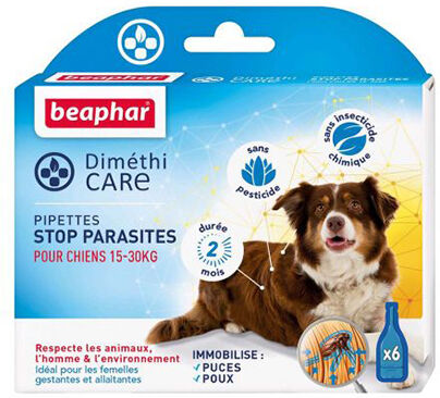 Beaphar Dimethicare Pipettes Stop Parasites Chien (15-30 kg) 3ml x 6 unités