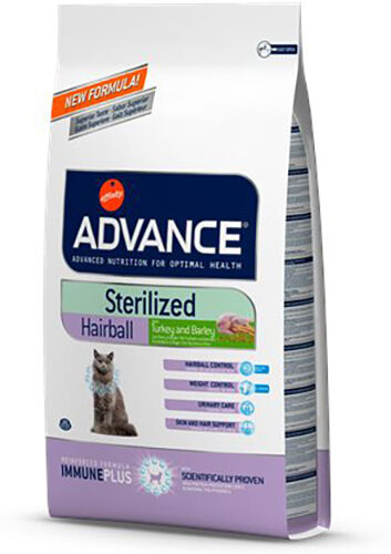 Affinity Petcare Advance Chat Sterilized Adulte Castre ou Sterilise Hairball Dinde 10kg