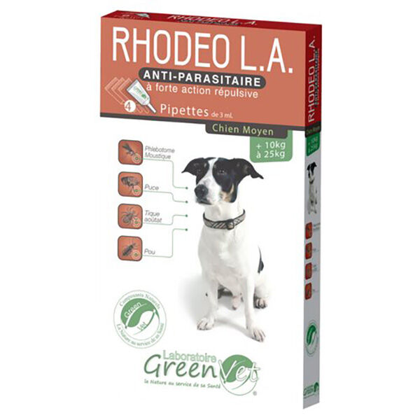 Greenvet Rhodeo L.A. Moyen Chien Spot On 4 unités