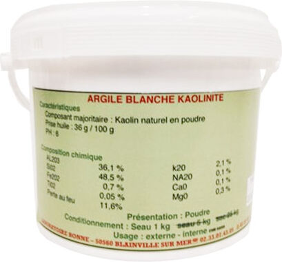 Sennecq Bonne Bonne Argile Kaolinite Blanche Cheval Poudre 5kg