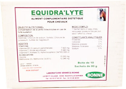 Sennecq Bonne Equidra'lyte Réhydratant Cheval Poudre Orale sachets 10x80g