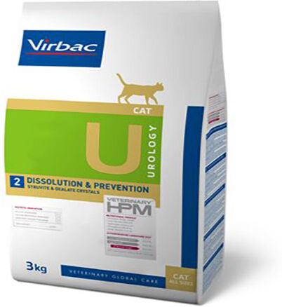 Virbac Veterinary hpm Diet Chat Urology 2 Dissolution et Prévention des Calculs Croquettes 1,5kg