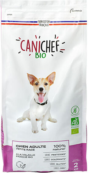 Canichef Croquettes Chien Adulte Petite Race Sans Céréales Bio 2kg