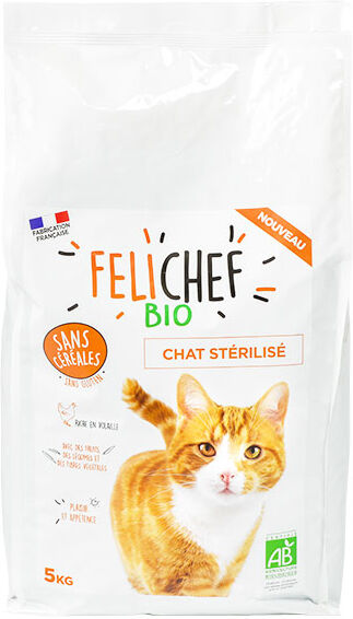 Felichef Croquettes Bio Chat Stérilisé Sans Céréales 5kg