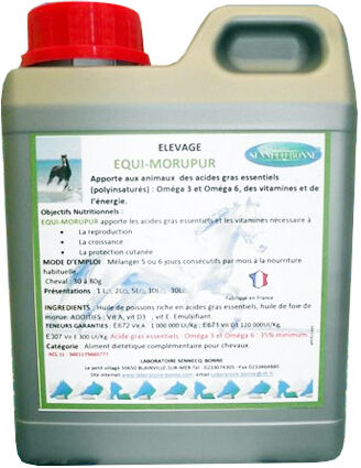 Sennecq Bonne Equi Morupur Huile de Foie de Morue et Huile de Poissons Cheval Solution Buvable 2L