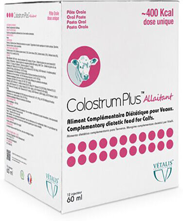 Vétalis Colostrum Plus Allaitant Veau Pate Orale 12 seringues de 60ml