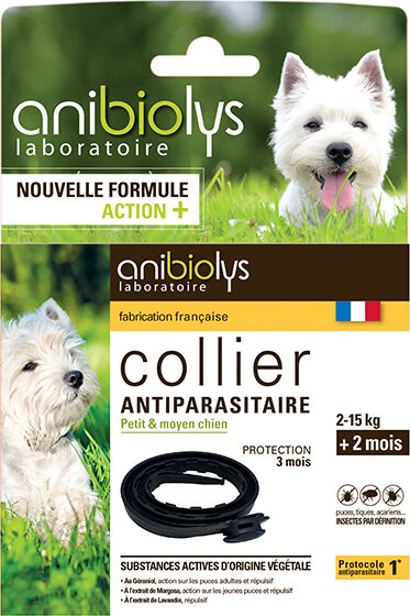 Anibiolys Anybiolys Chiens Collier Antiparasitaire Petit et Moyen Chien