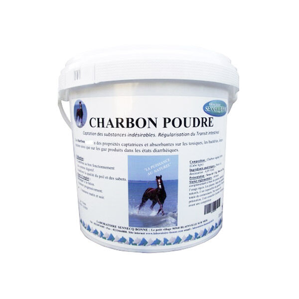 Sennecq Bonne Bonne Charbon Végétal Activé poudre orale Cheval Bovin Ovin Caprin pot de 1kg