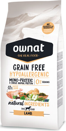 Ownat Grain Free Prime Chien Hypoallergénique Agneau 14kg