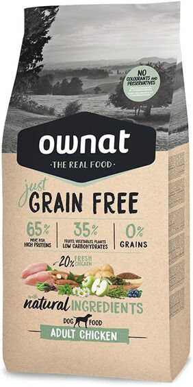 Ownat Just Grain Free Chien Adulte Poulet 14kg