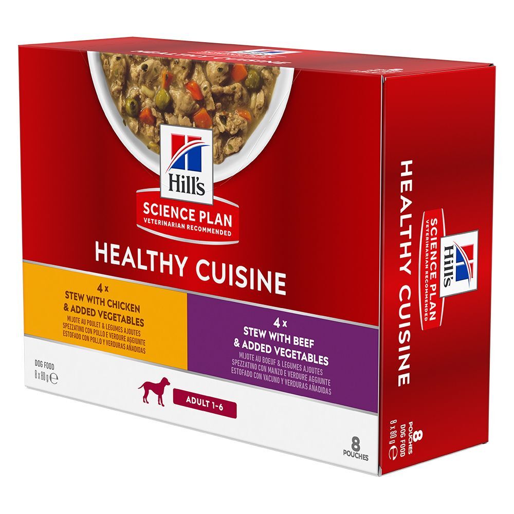 Hill's Science Plan 8x80g Adult Healthy Cuisine, poulet, bœuf Hill's Science Plan - Pâtée...