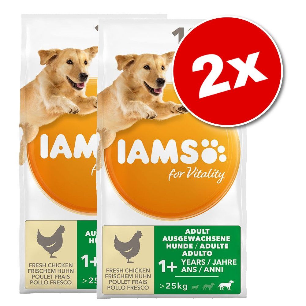IAMS Lot IAMS 2 x 12 kg - Senior & Mature Large poulet