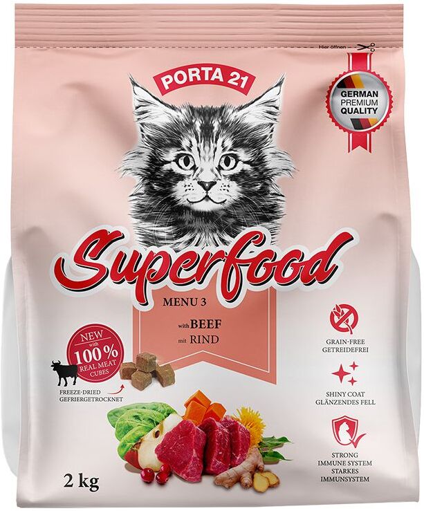 Porta 21 Superfood Menu 3 bœuf pour chat - 2 x 2 kg