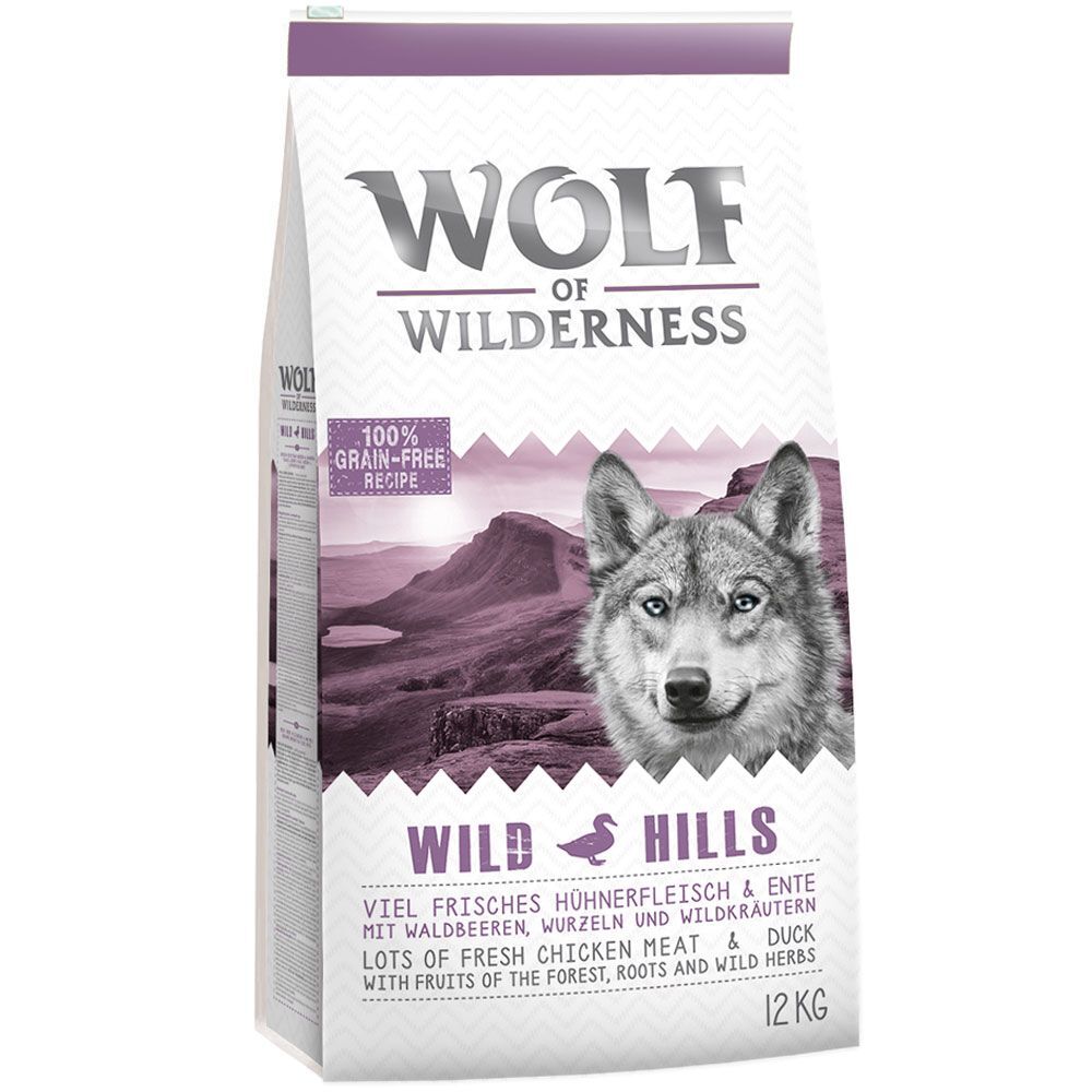 Wolf of Wilderness Adult Wild Hills, canard pour chien - 12 kg