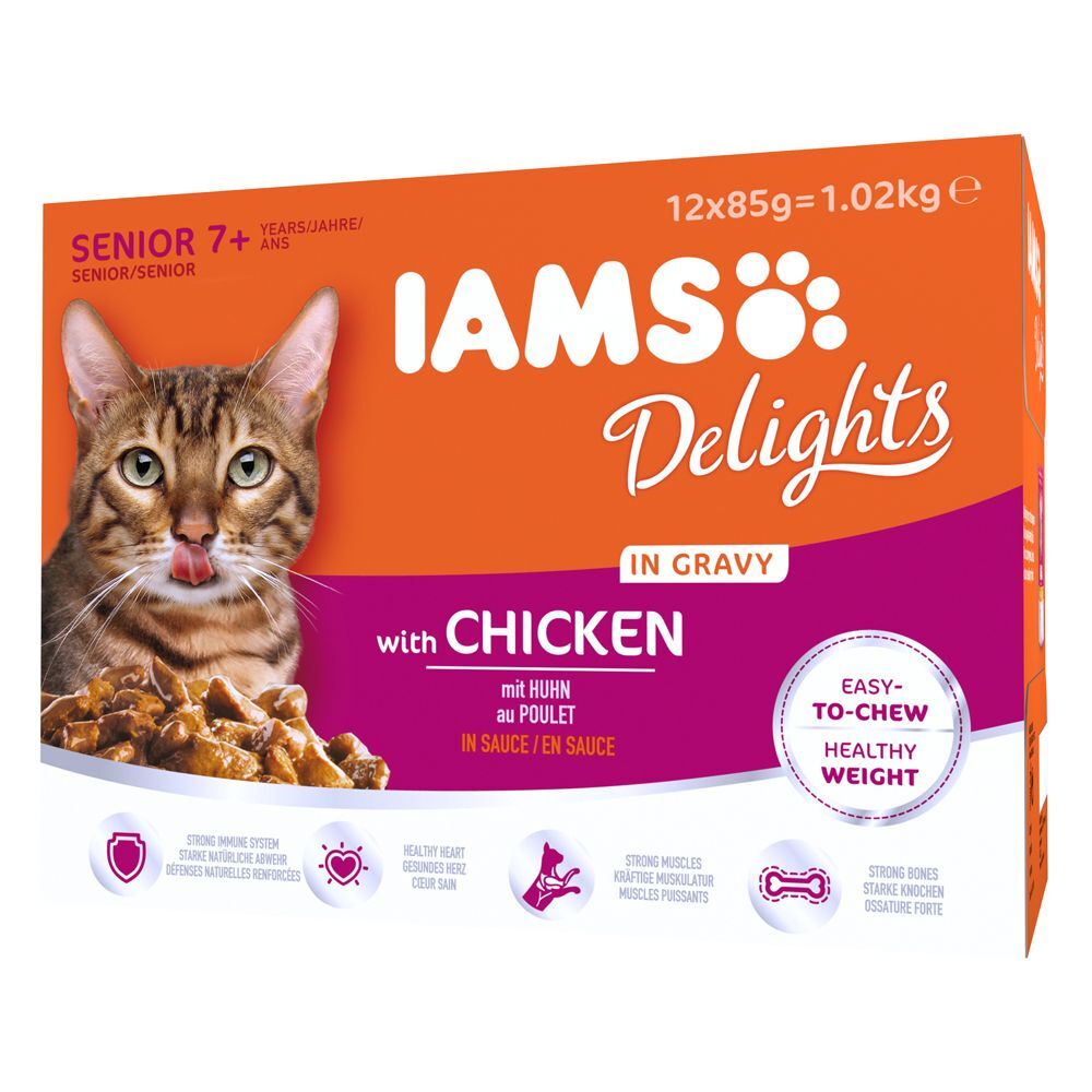 Iams Mature & Senior poulet pour chat - 24 x 85 g