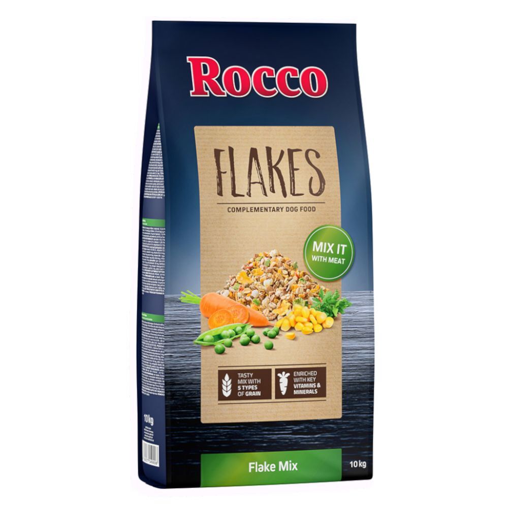 Rocco Lot mixte Rocco - flocons (10 kg) + bœuf, panses vertes (6 x 800 g)