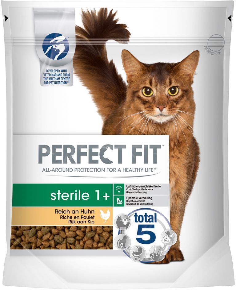 PERFECT FIT Sterile Adult 1+ Riche en poulet pour chat - 5 x 750 g