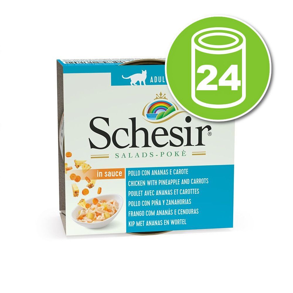 Schesir Lot Schesir Salads Poké en sauce 24 x 85 g pour chat - poulet, baies...