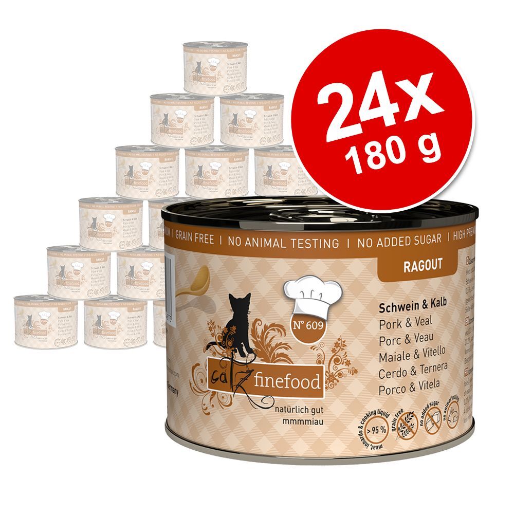 catz finefood Ragoût 24 x 180 g pour chat - No. 605 saumon, canard...