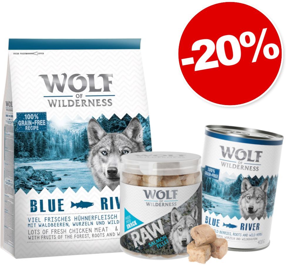 Wolf of Wilderness Pack Wolf of Wilderness croquettes + boîtes + friandises : 20 % de...