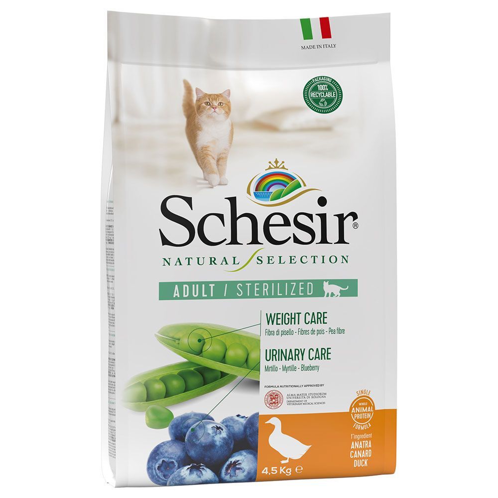 Schesir Natural Selection Adult Sterilized canard pour chat - 2 x 4,5 kg