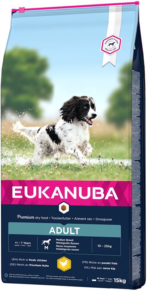 Eukanuba 2x15kg Adult Medium Breed poulet Eukanuba - Croquettes pour chien