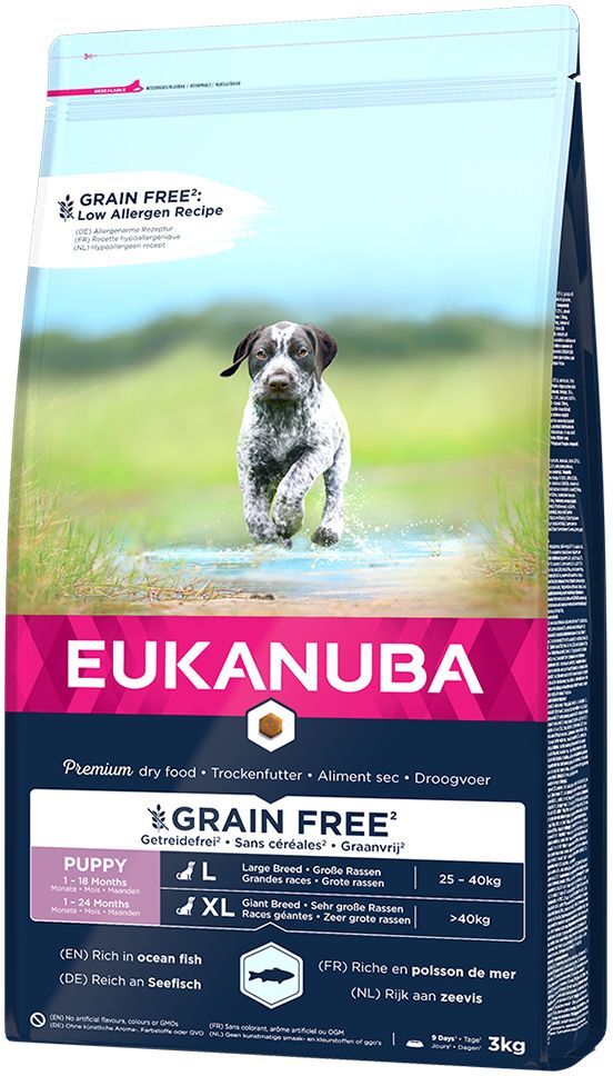 Eukanuba Grain Free Puppy Large Breed saumon - lot % : 2 x 12 kg