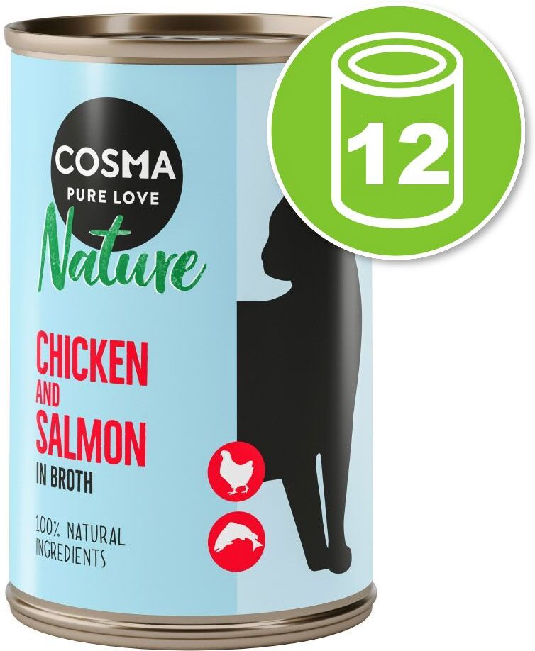 Cosma Lot Cosma Nature 12 x 140 g pour chat - lot 6 saveurs