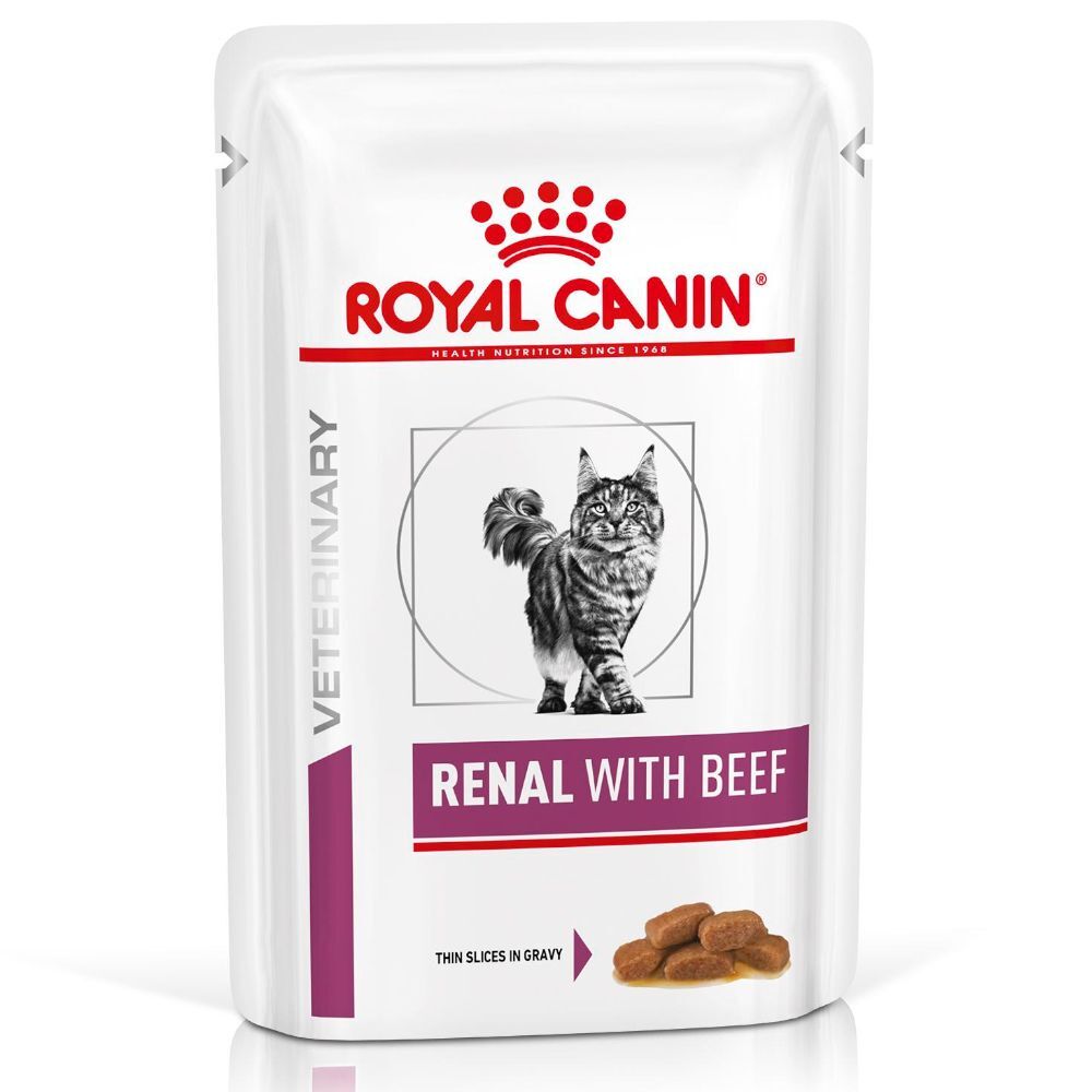 Royal Canin Veterinary Diet 12x85g Renal, boeuf Royal Canin Veterinary Diet Nourriture pour chat