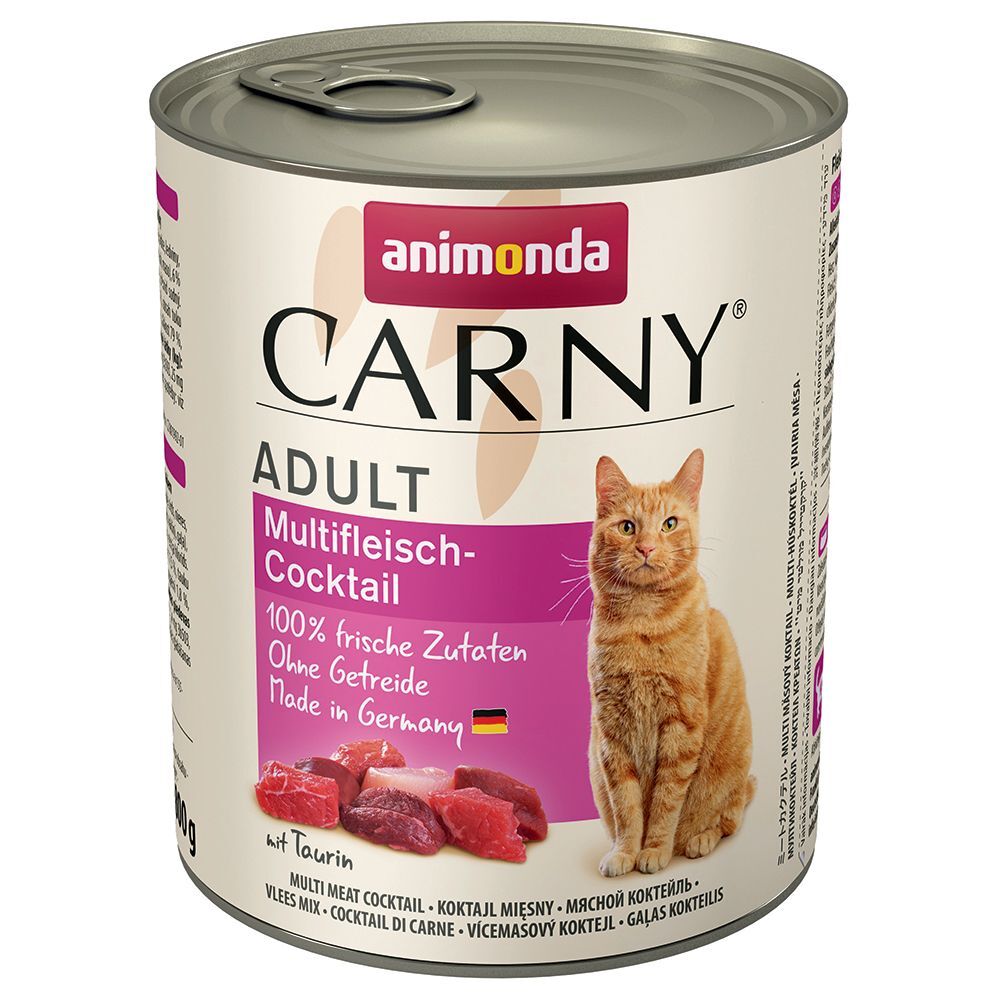 Animonda Carny Adult 6 x 800 g pour chat - poulet, dinde et coeur de...