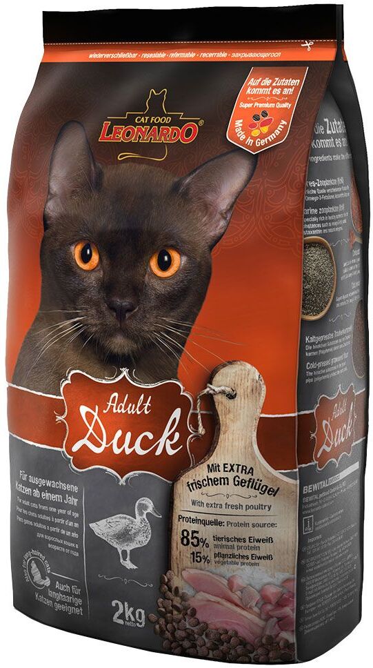 Leonardo Adult canard pour chat - 2 x 15 kg