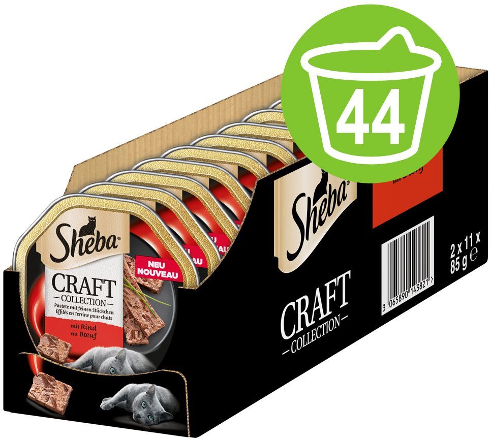 Sheba Craft Collection 44 x 85 g pour chat - Effilés en terrine : thon