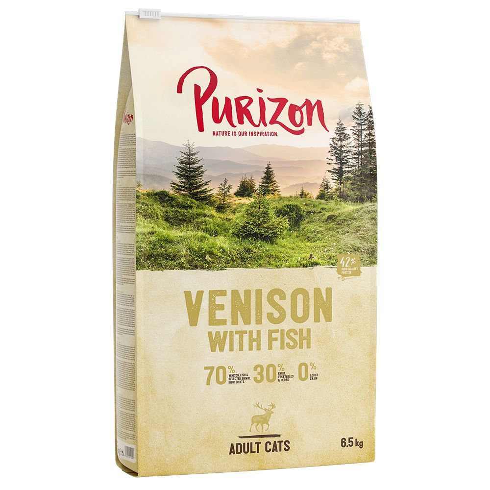 Purizon Adult cerf, poisson - sans céréales pour chat - 2 x 6,5 kg