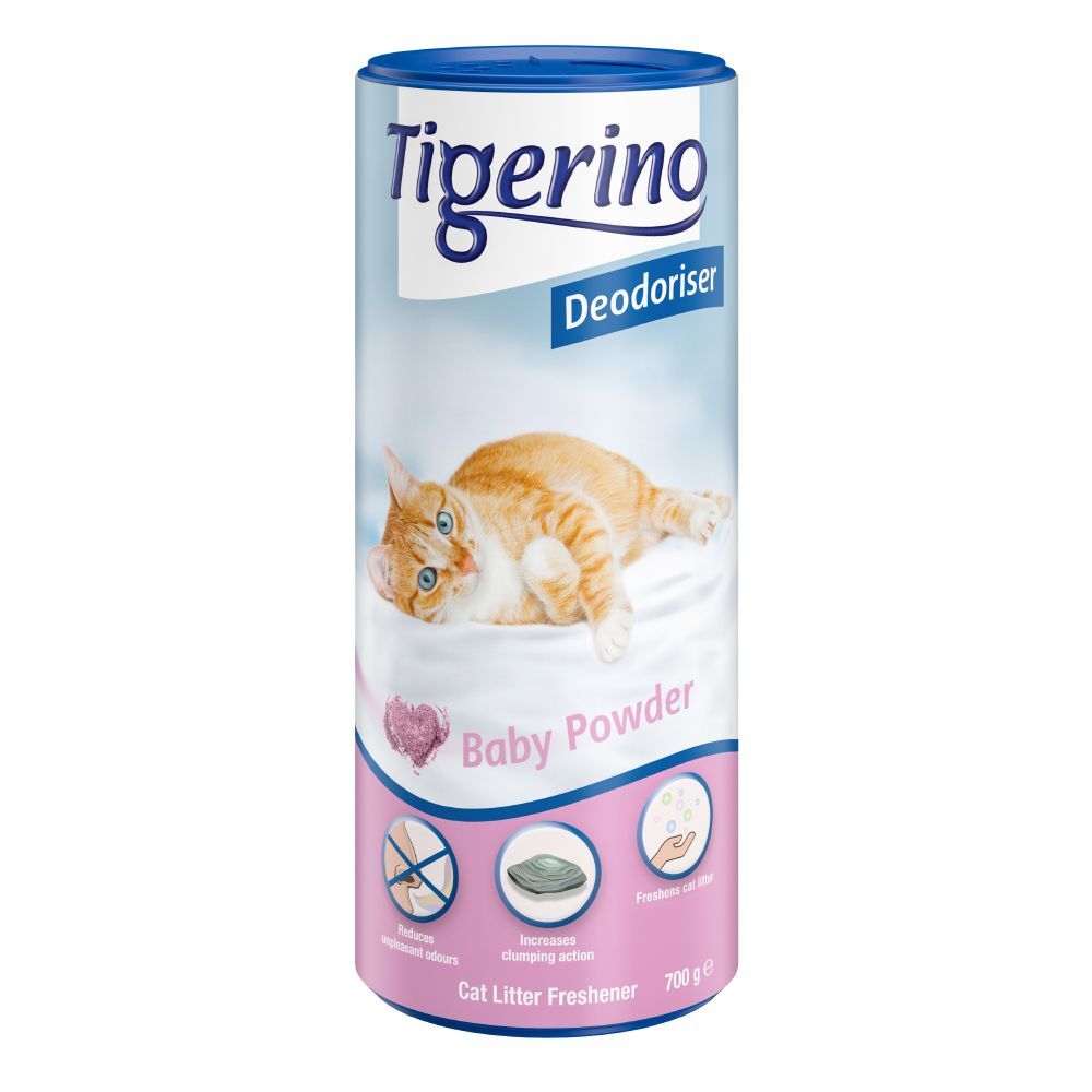 Tigerino Désodorisant pour litière - parfum talc pour bébé 700 g