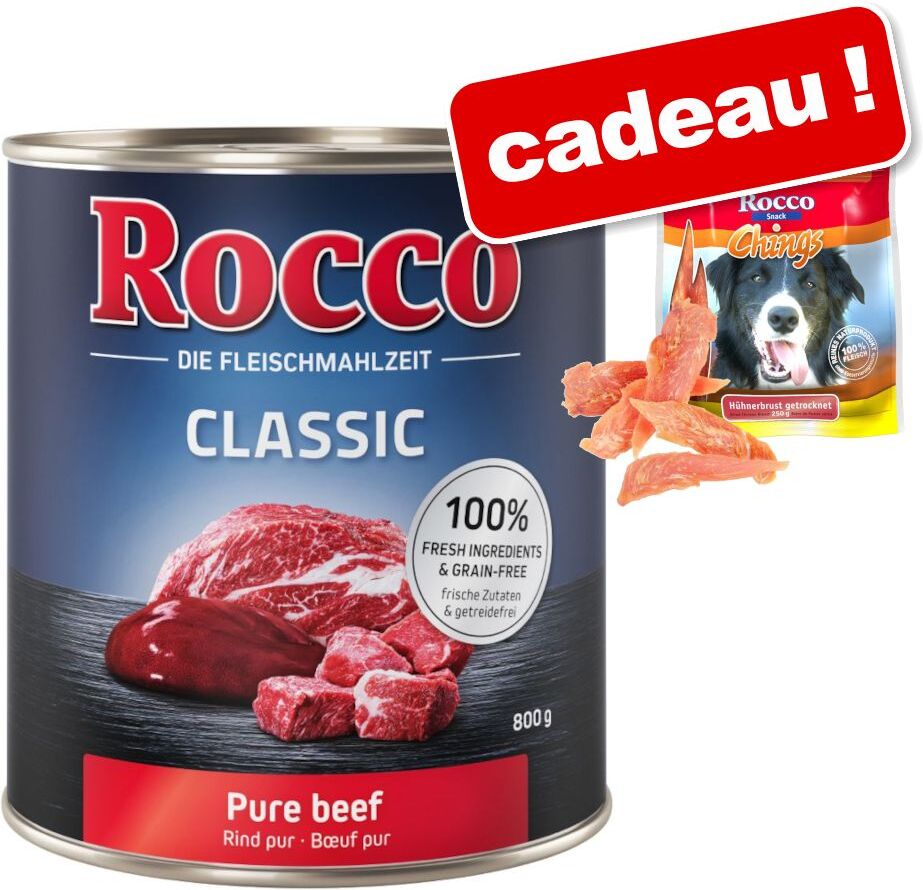 Rocco Classic 24 x 800 g + friandises Rocco Chings original blanc de...