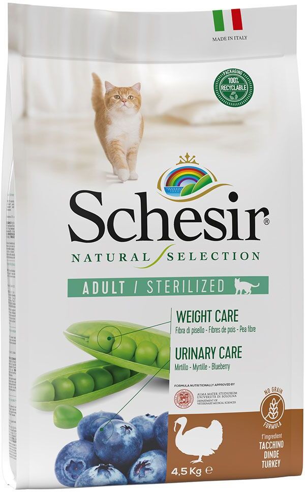 Schesir Natural Selection Adult Sterilized dinde pour chat - 2 x 4,5 kg