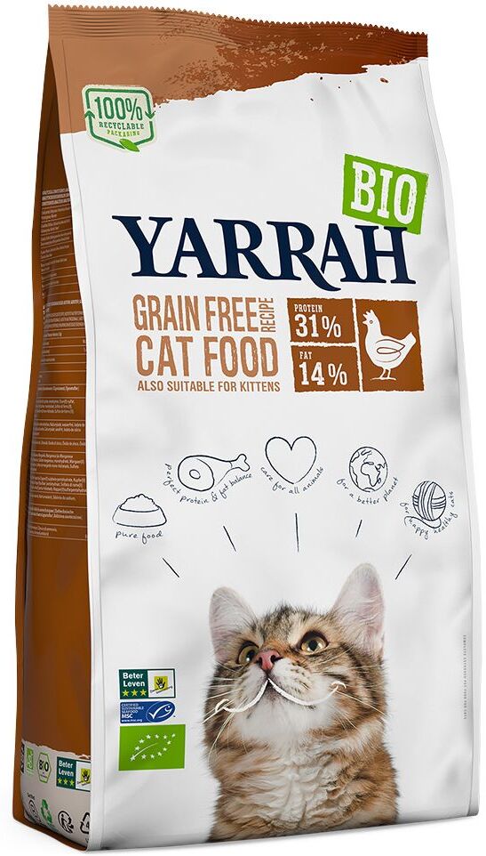 Yarrah Bio poulet bio, poisson sans céréales - lot % : 2 x 10 kg