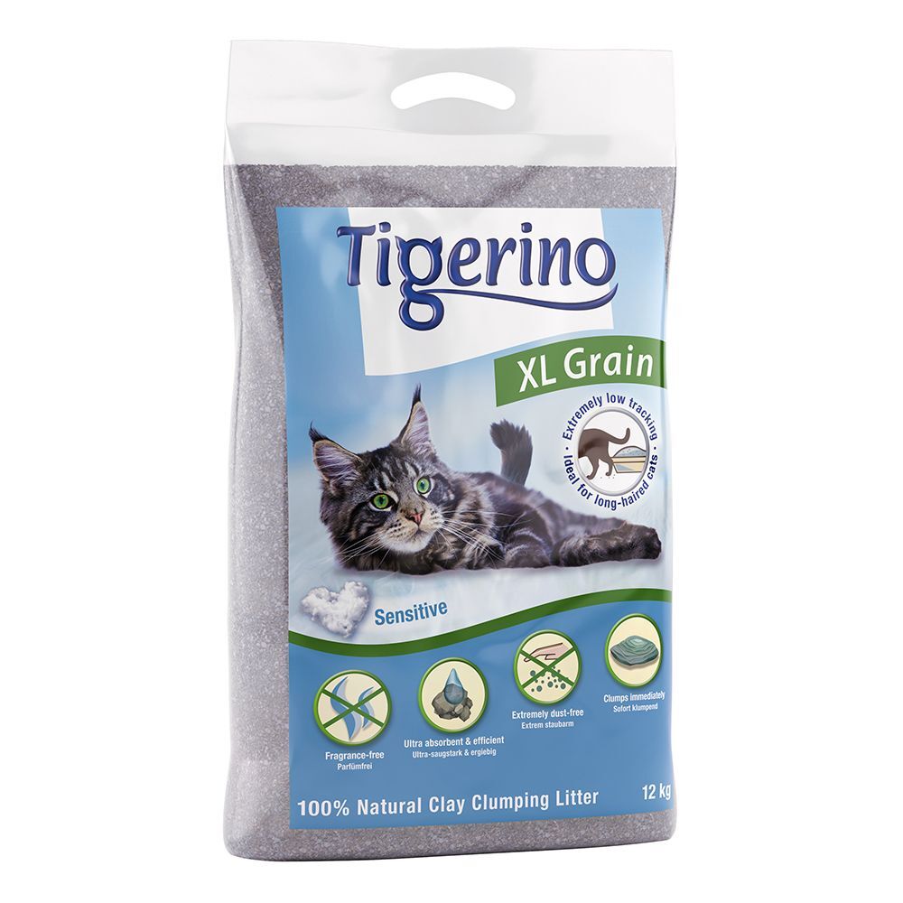 Tigerino Litière Tigerino XL Grain Sensitive pour chat 2 x 12 kg