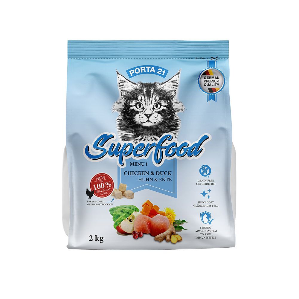 Porta 21 Superfood Menu 1 poulet, canard pour chat - 2 x 2 kg