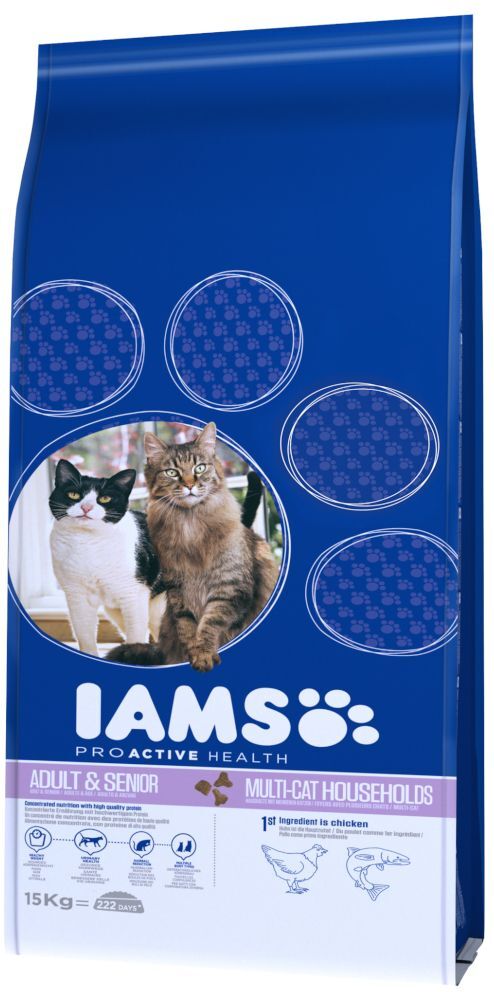 IAMS Pro Active Health Adult Multi-Cat Household pour chat - 2 x 15 kg