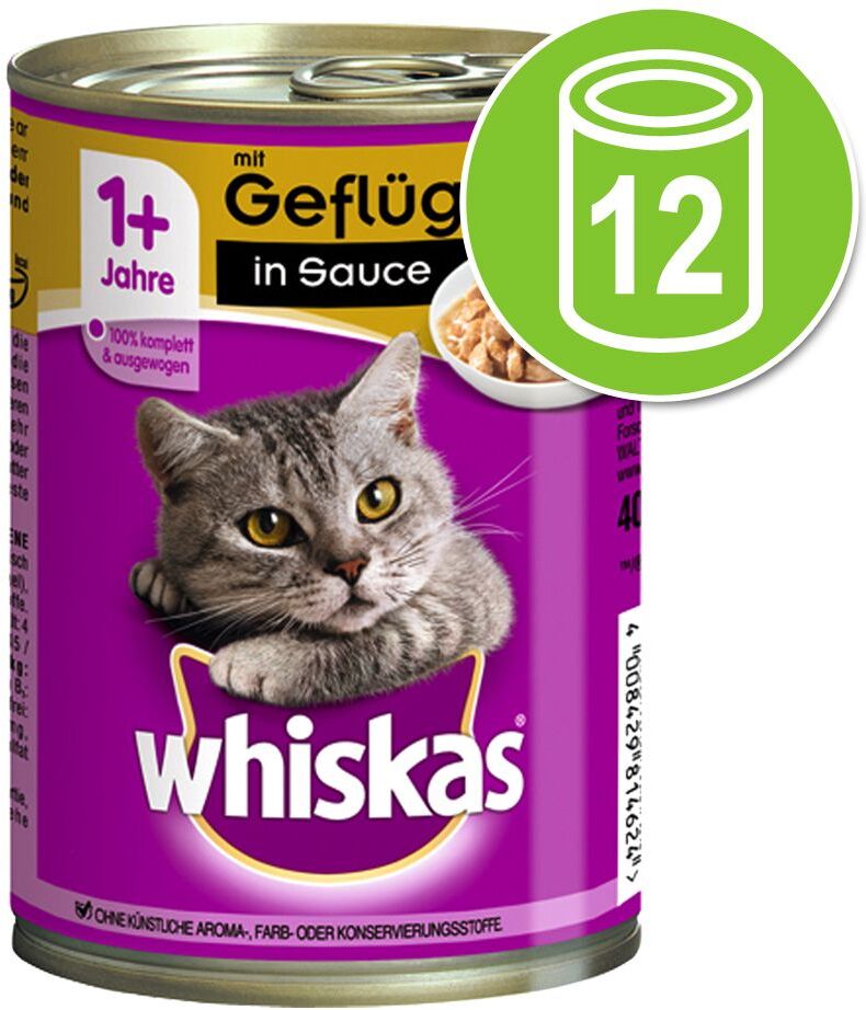 Whiskas Adult 1+ 12 x 400 g pour chat - saumon en gelée