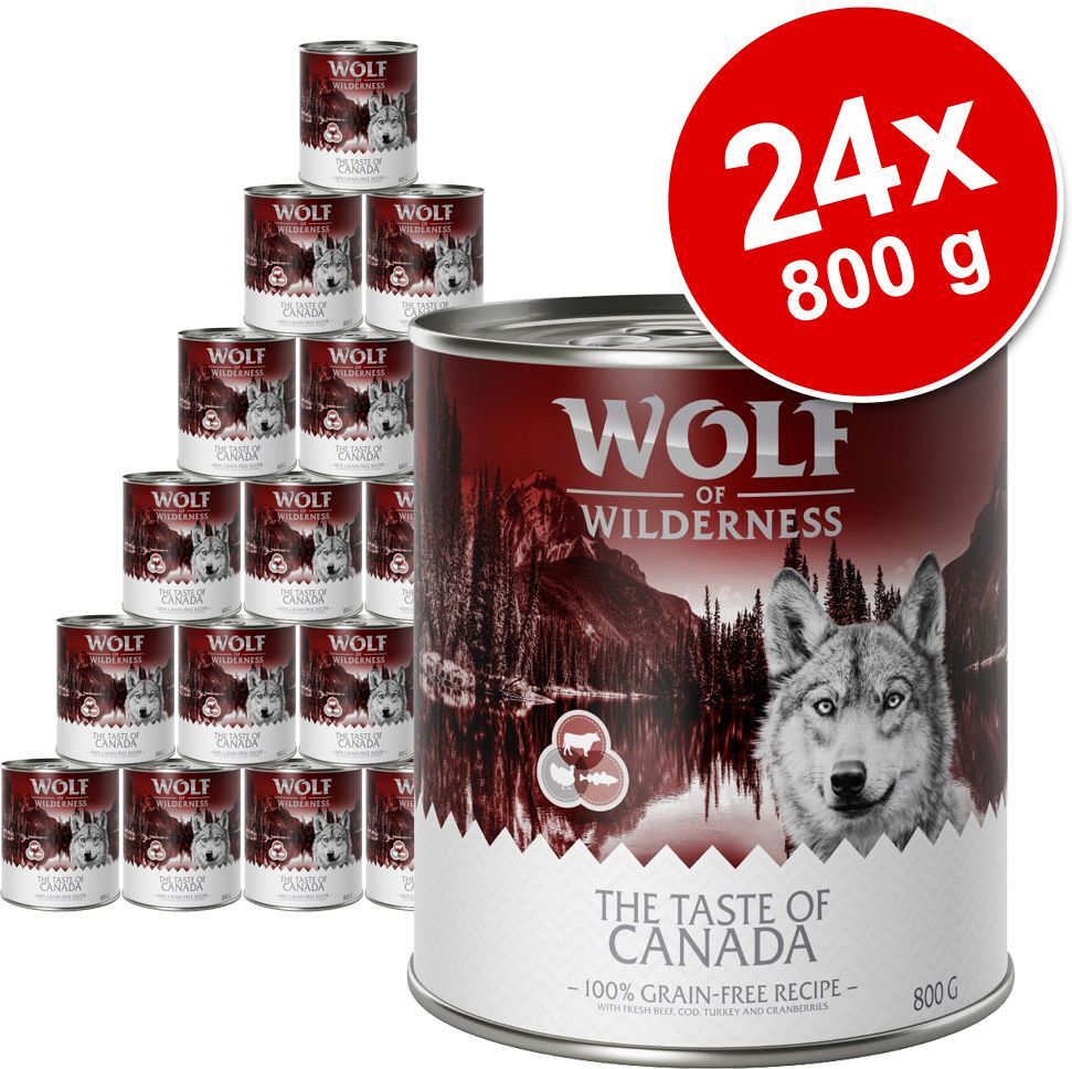 Wolf of Wilderness Lot Wolf of Wilderness The Taste Of 24 x 800 g pour chien - The Taste...