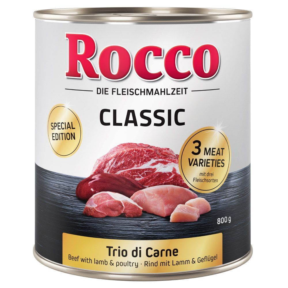 Rocco 24x800g Classic Trio de viandes Rocco - Pâtées pour Chien