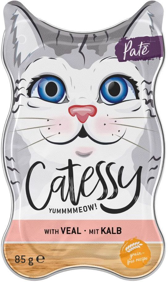 Catessy 18x85g , bouchées de veau Catessy - Pâtée pour chat