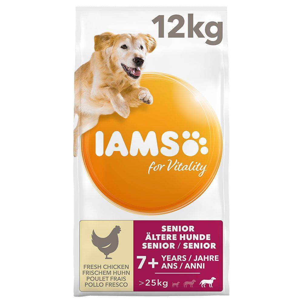 IAMS 2x12kg IAMS for Vitality Senior & Mature Large poulet - Croquettes...