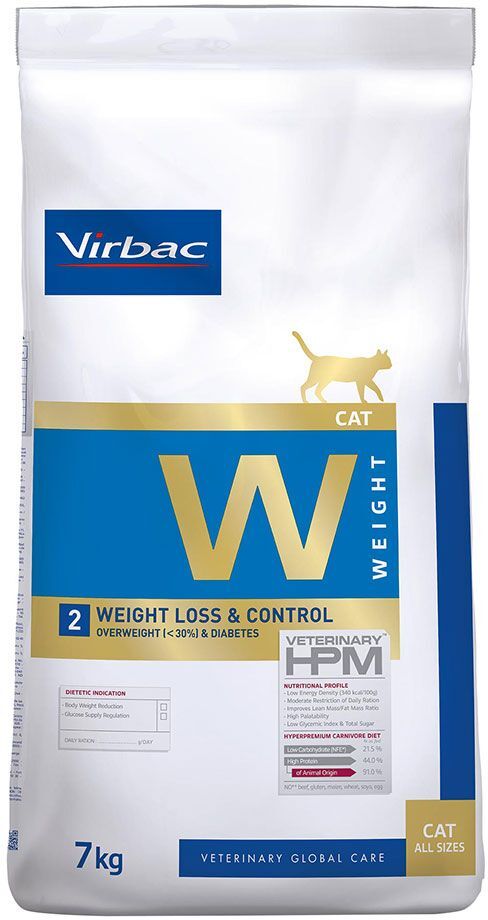 Virbac 3kg Virbac Veterinary HPM W2 Weight Loss and Control - Croquettes...